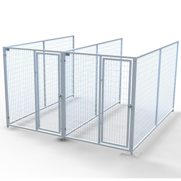TK Products Complete 5’W x 10’L x 6’H Kennel Run w/ Stainless Steel Hardware - 2-Run No - Dog Kennels & Runs by TK Products
