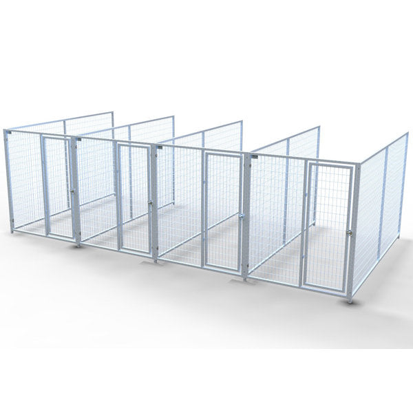 TK Products Complete 5’W x 10’L x 6’H Kennel Run w/ Stainless Steel Hardware - 4-Run No - Dog Kennels & Runs by TK Products