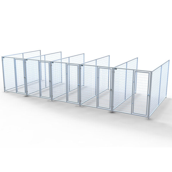 TK Products Complete 5’W x 10’L x 6’H Kennel Run w/ Stainless Steel Hardware - 5-Run No - Dog Kennels & Runs by TK Products