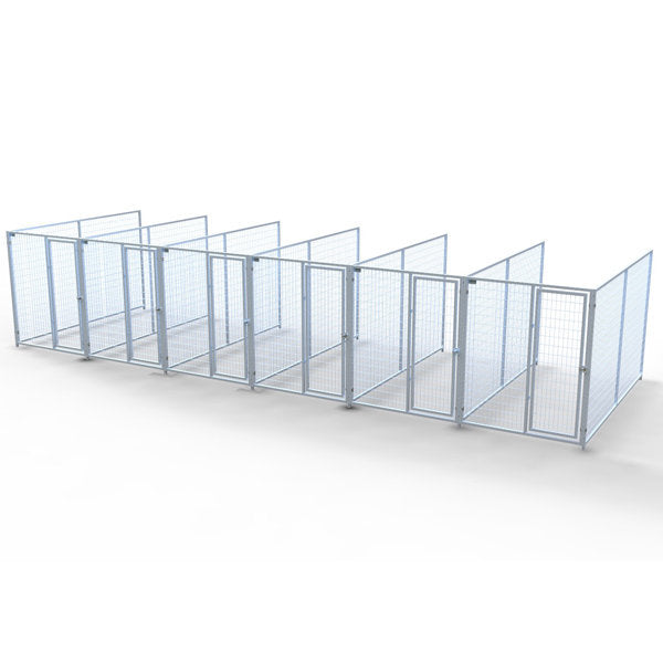 TK Products Complete 5’W x 10’L x 6’H Kennel Run w/ Stainless Steel Hardware - 6-Run No - Dog Kennels & Runs by TK Products