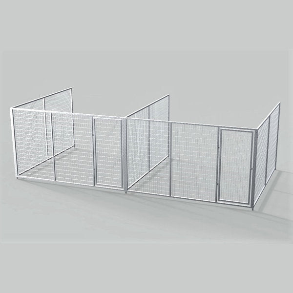 TK Products Complete Kennel Run 10’W x 10’L x 6’H w/ Stainless Steel Hardware - 2-Run No (Designed to go against a building) - Dog Kennels & Runs by TK Products