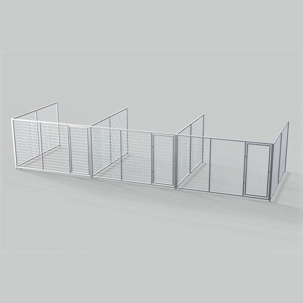 TK Products Complete Kennel Run 10’W x 10’L x 6’H w/ Stainless Steel Hardware - 3-Run No (Designed to go against a building) - Dog Kennels & Runs by TK Products