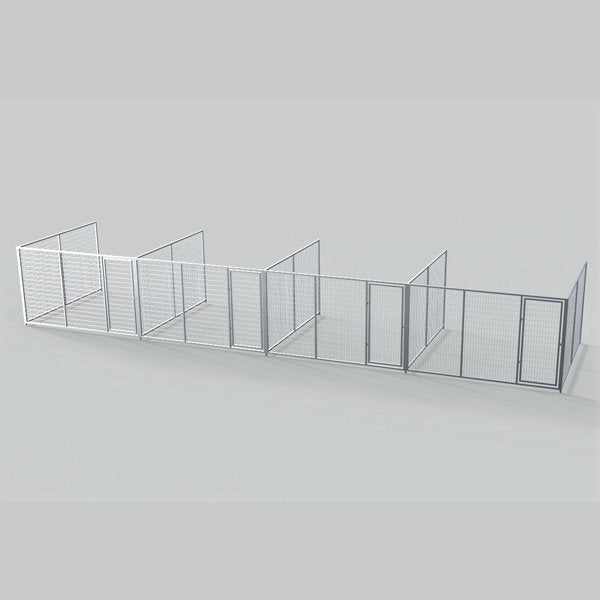 TK Products Complete Kennel Run 10’W x 10’L x 6’H w/ Stainless Steel Hardware - 4-Run No (Designed to go against a building) - Dog Kennels & Runs by TK Products