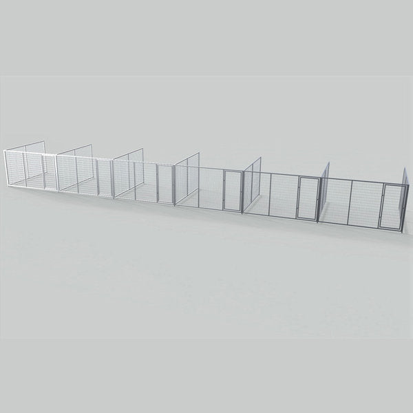 TK Products Complete Kennel Run 10’W x 10’L x 6’H w/ Stainless Steel Hardware - 6-Run No (Designed to go against a building) - Dog Kennels & Runs by TK Products