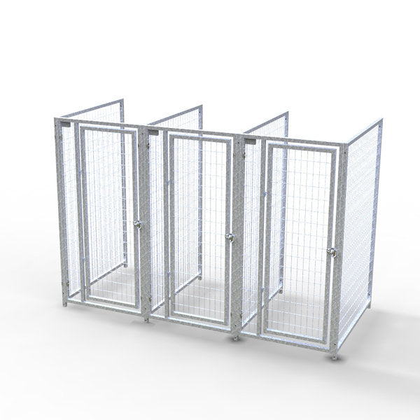 TK Products Complete 3’W x 4’L x 6’H Kennel Run w/ Stainless Steel Hardware - 3-Run No (Designed to go against a building) - Dog Kennels & Runs by TK Products