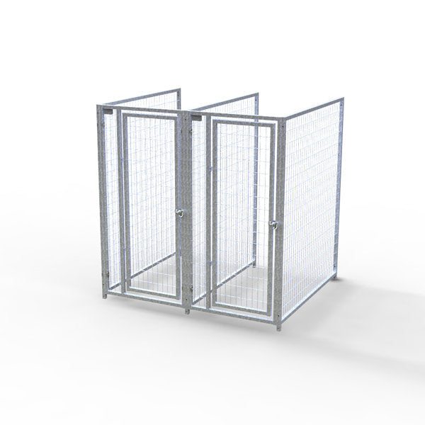 TK Products Complete 3’W x 5’L x 6’H Kennel Run w/ Stainless Steel Hardware - 2-Run No (Designed to go against a building) - Dog Kennels & Runs by TK Products