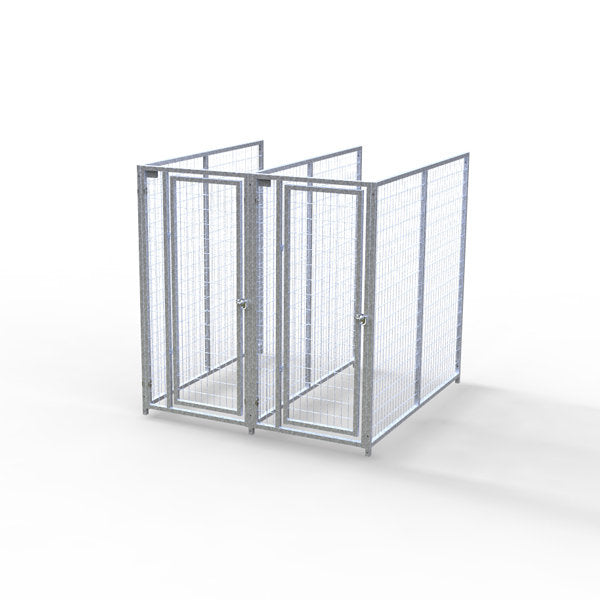 TK Products Complete 3’W x 6’L x 6’H Kennel Run w/ Stainless Steel Hardware - 2-Run No (Designed to go against a building) - Dog Kennels & Runs by TK Products