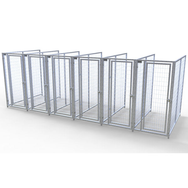 TK Products Complete 3’W x 6’L x 6’H Kennel Run w/ Stainless Steel Hardware - 6-Run No (Designed to go against a building) - Dog Kennels & Runs by TK Products
