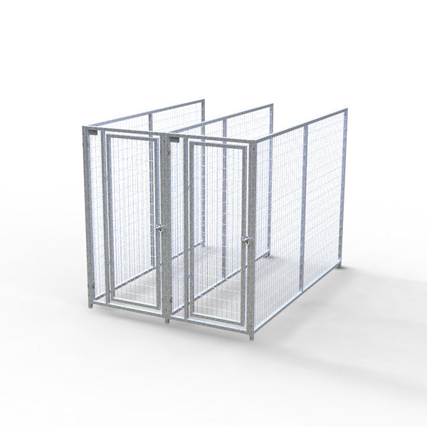 TK Products Complete 3’W x 8’L x 6’H Kennel Run w/ Stainless Steel Hardware - 2-Run No (Designed to go against a building) - Dog Kennels & Runs by TK Products