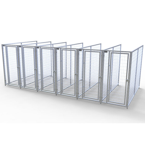TK Products Complete 3’W x 8’L x 6’H Kennel Run w/ Stainless Steel Hardware - 6-Run No (Designed to go against a building) - Dog Kennels & Runs by TK Products
