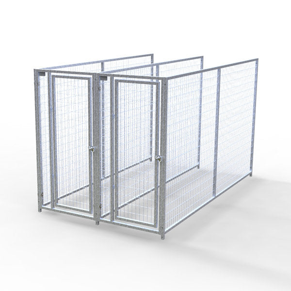 TK Products Complete 3’W x 10’L x 6’H Kennel Run w/ Stainless Steel Hardware - 2-Run No (Designed to go against a building) - Dog Kennels & Runs by TK Products