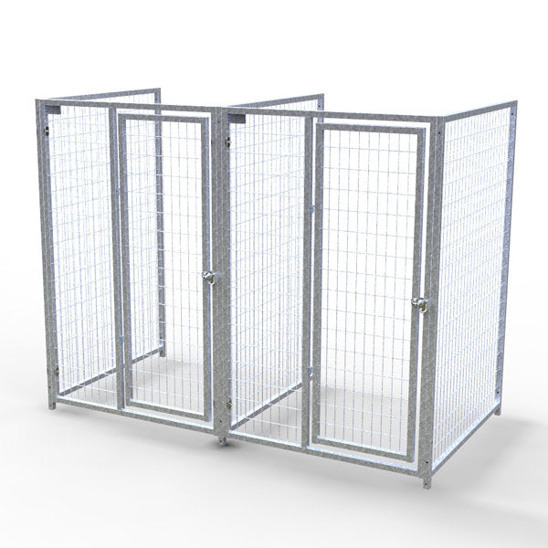 TK Products Complete 4’W x 4’L x 6’H Kennel Run w/ Stainless Steel Hardware - 2-Run No (Designed to go against a building) - Dog Kennels & Runs by TK Products