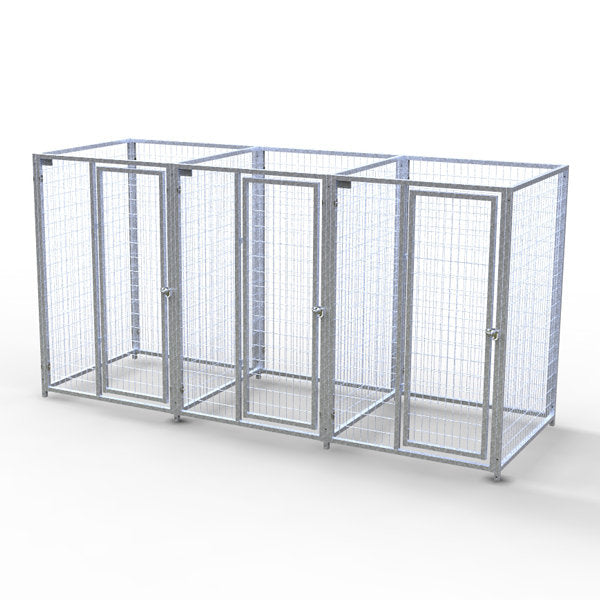 TK Products Complete 4’W x 4’L x 6’H Kennel Run w/ Stainless Steel Hardware - 3-Run Yes - Dog Kennels & Runs by TK Products