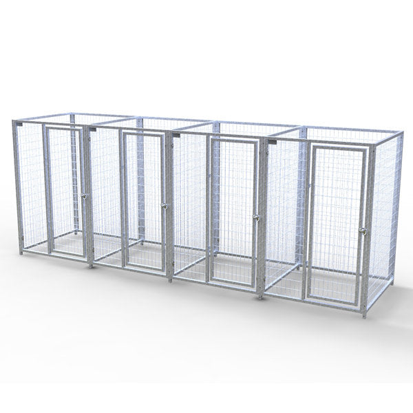 TK Products Complete 4’W x 4’L x 6’H Kennel Run w/ Stainless Steel Hardware - 4-Run Yes - Dog Kennels & Runs by TK Products