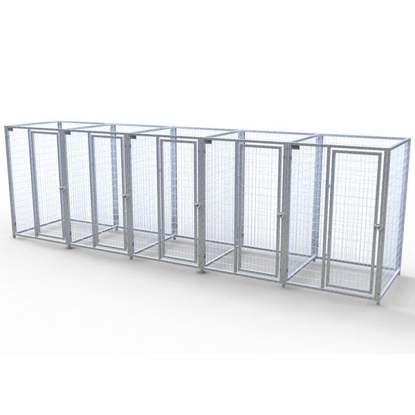 TK Products Complete 4’W x 4’L x 6’H Kennel Run w/ Stainless Steel Hardware - 5-Run Yes - Dog Kennels & Runs by TK Products