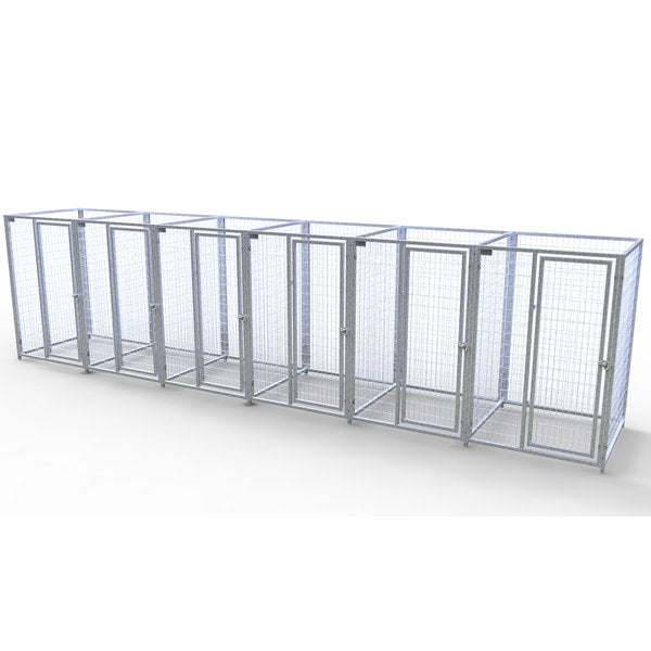 TK Products Complete 4’W x 4’L x 6’H Kennel Run w/ Stainless Steel Hardware - 6-Run Yes - Dog Kennels & Runs by TK Products