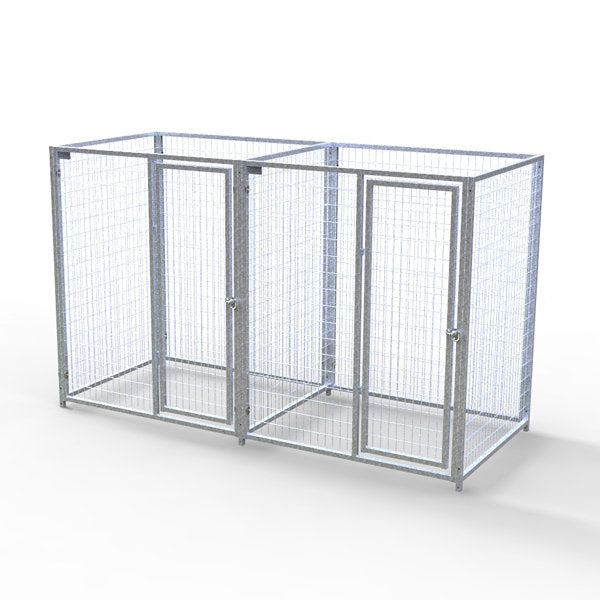 TK Products Complete 5’W x 4’L x 6’H Kennel Run w/ Stainless Steel Hardware - 2-Run Yes - Dog Kennels & Runs by TK Products
