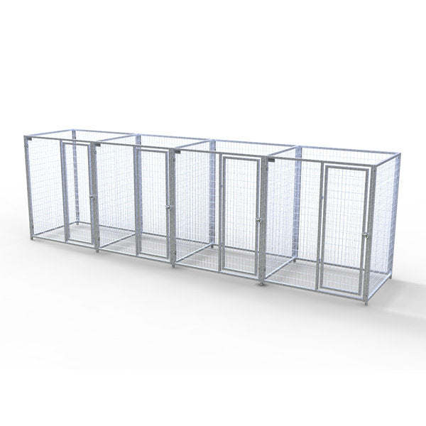 TK Products Complete 5’W x 4’L x 6’H Kennel Run w/ Stainless Steel Hardware - 4-Run Yes - Dog Kennels & Runs by TK Products