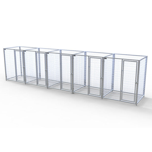 TK Products Complete 5’W x 4’L x 6’H Kennel Run w/ Stainless Steel Hardware - 5-Run Yes - Dog Kennels & Runs by TK Products