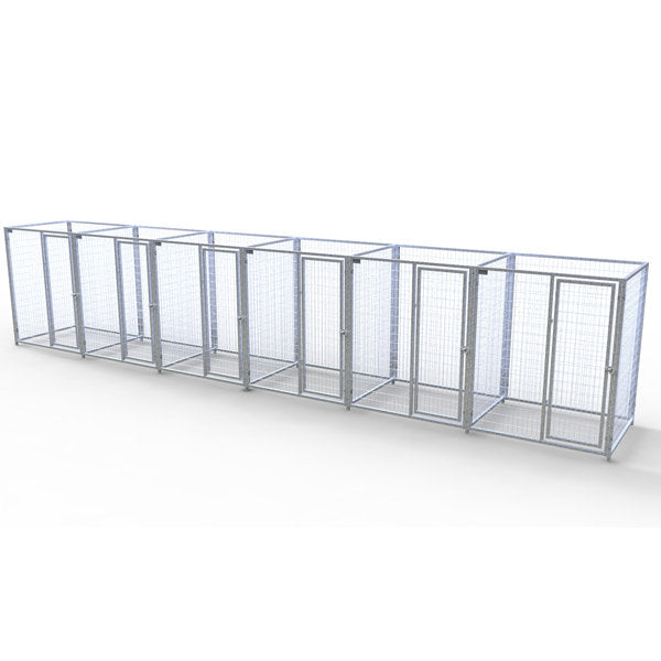 TK Products Complete 5’W x 4’L x 6’H Kennel Run w/ Stainless Steel Hardware - 6-Run Yes - Dog Kennels & Runs by TK Products