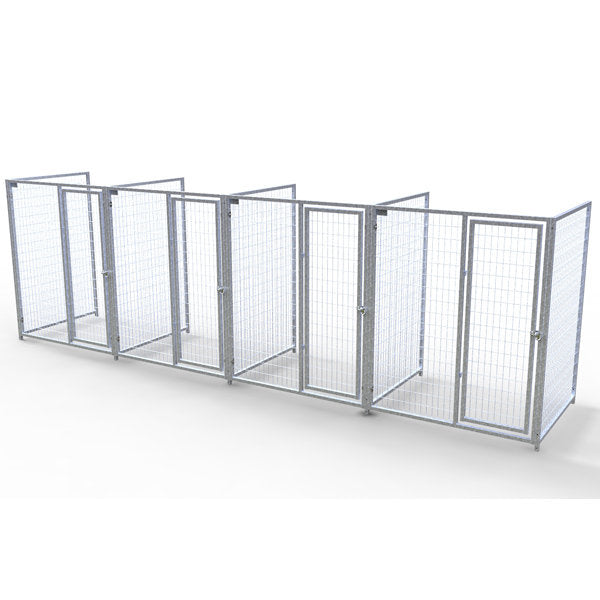 TK Products Complete 5’W x 4’L x 6’H Kennel Run w/ Stainless Steel Hardware - 4-Run No - Dog Kennels & Runs by TK Products