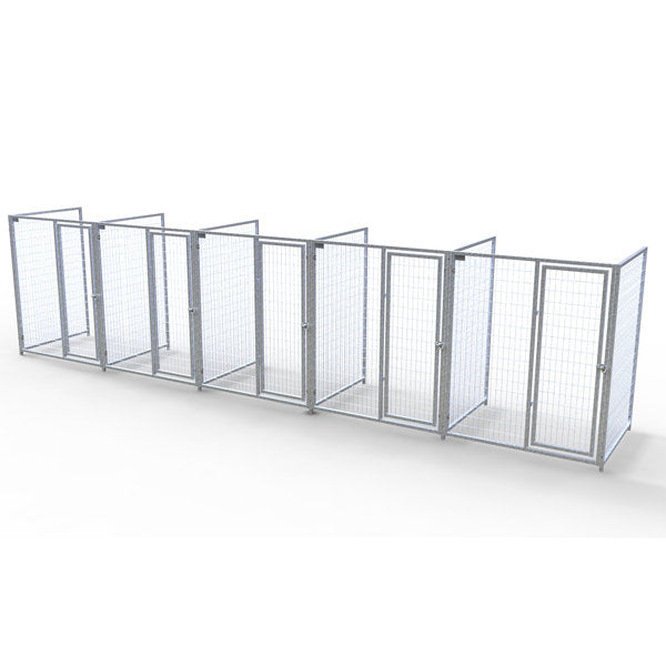 TK Products Complete 5’W x 4’L x 6’H Kennel Run w/ Stainless Steel Hardware - 5-Run No - Dog Kennels & Runs by TK Products