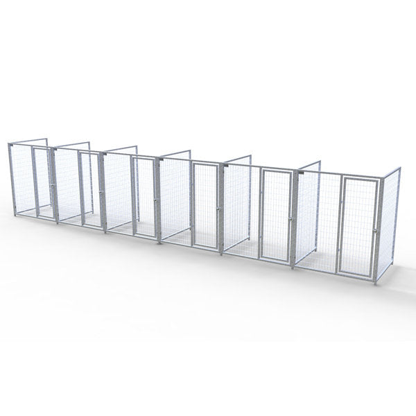 TK Products Complete 5’W x 4’L x 6’H Kennel Run w/ Stainless Steel Hardware - 6-Run No - Dog Kennels & Runs by TK Products