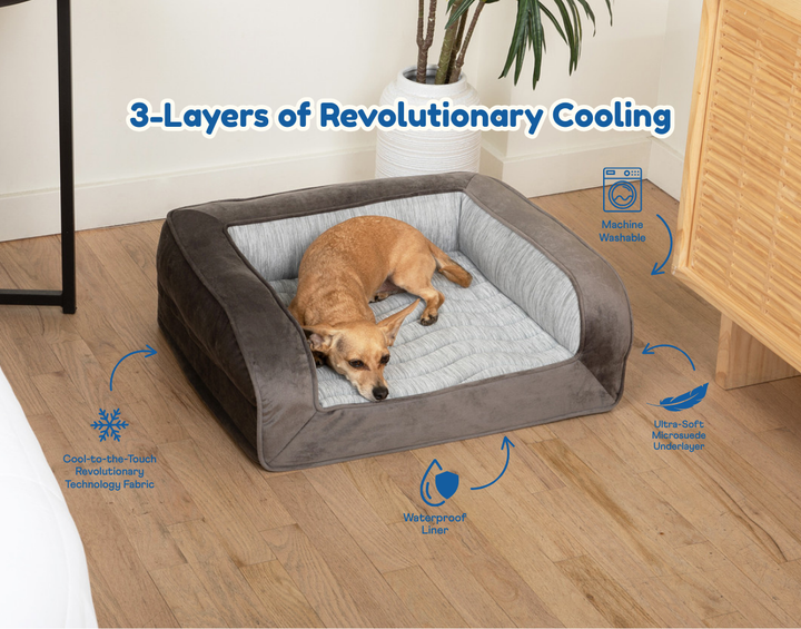 PupChill™ Cooling Bolster Dog Bed - - by Paw.com