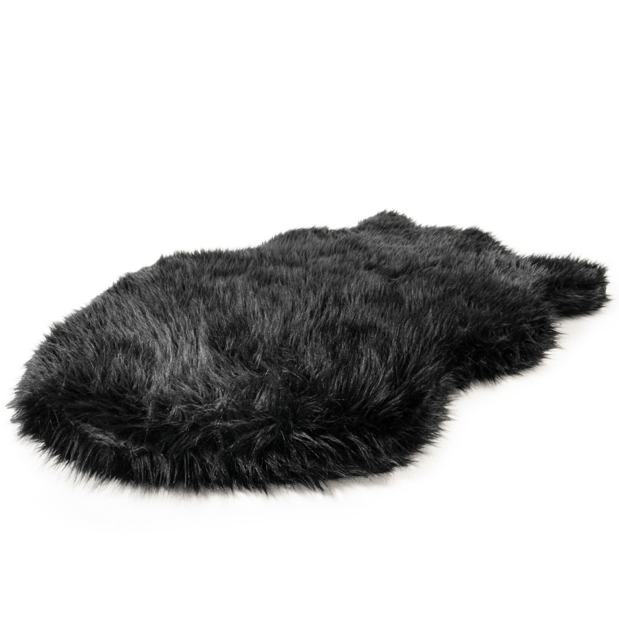 PupRug by Paw.com® Faux Fur Orthopedic Dog Bed - Curve Midnight Black - - Dog Beds by Paw.com