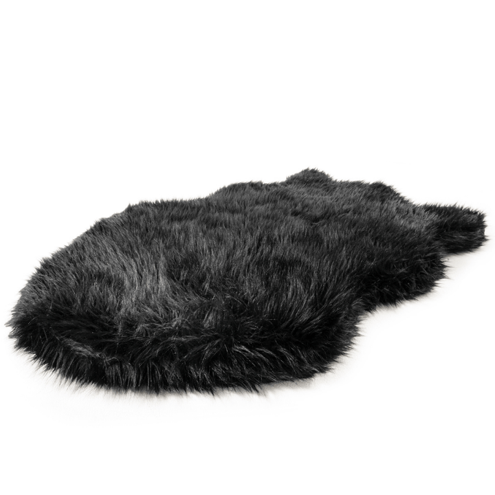 PupRug by Paw.com® Faux Fur Orthopedic Dog Bed - Curve Midnight Black - - Dog Beds by Paw.com
