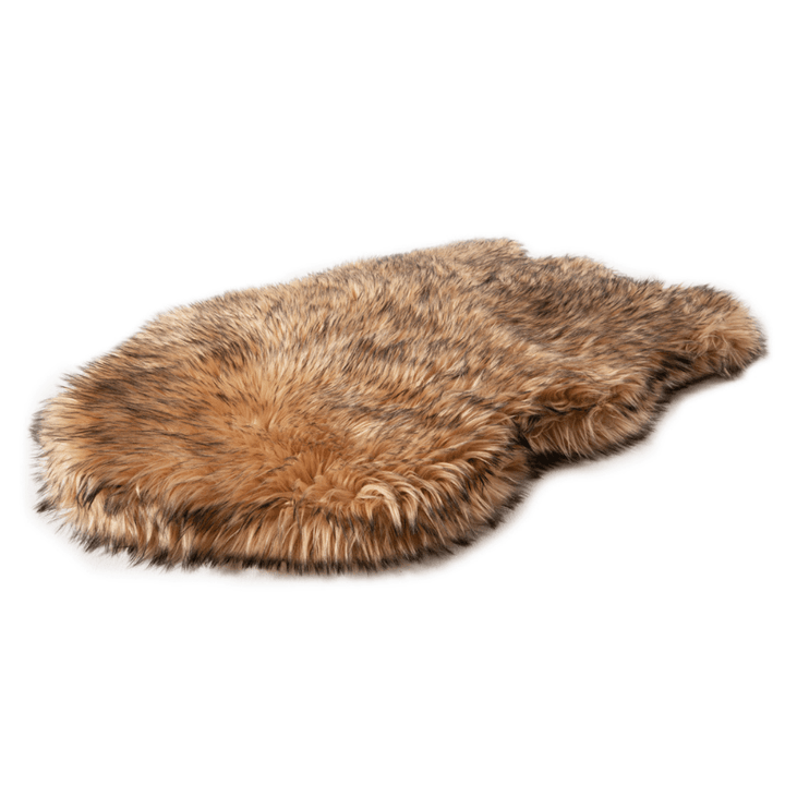 PupRug by Paw.com® Faux Fur Orthopedic Dog Bed - Curve Sable Tan - - Dog Beds by Paw.com