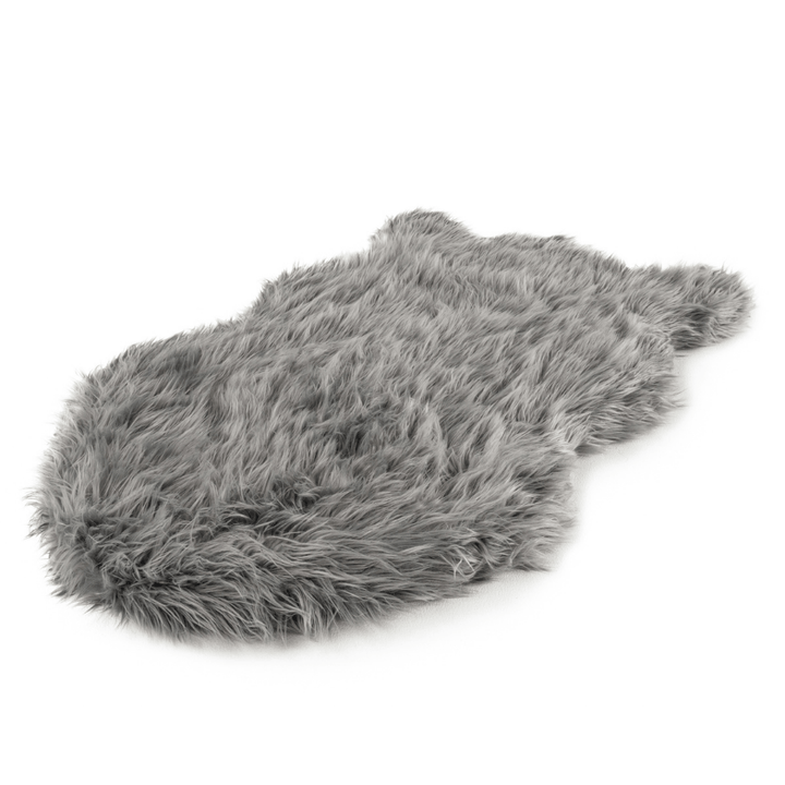 PupRug by Paw.com® Faux Fur Orthopedic Dog Bed - Curve Charcoal Grey - - Dog Beds by Paw.com