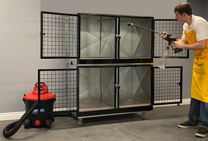 K9 Kennel Store Quick N Clean Galvanized Cage Banks - 2 or 4 Units - Cage Banks by K9 Kennel Store