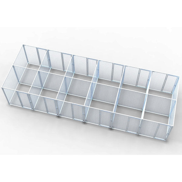 TK Products Back to Back Complete 12-Run Kennel 5’x5’ w/ Stainless Steel Hardware - - Dog Kennels & Runs by TK Products