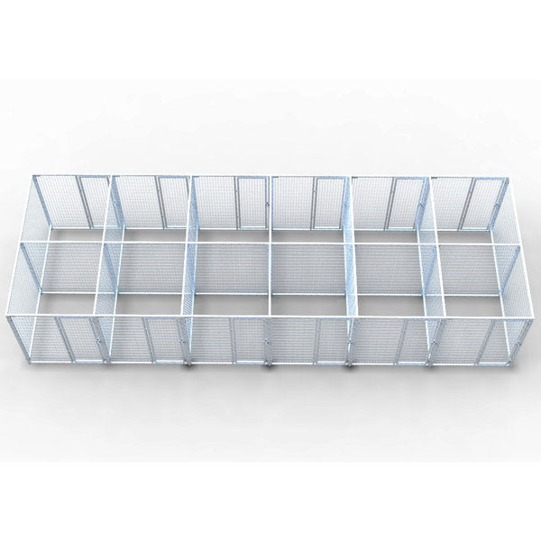 TK Products Back to Back Complete 12-Run Kennel 5’x5’ w/ Stainless Steel Hardware - - Dog Kennels & Runs by TK Products