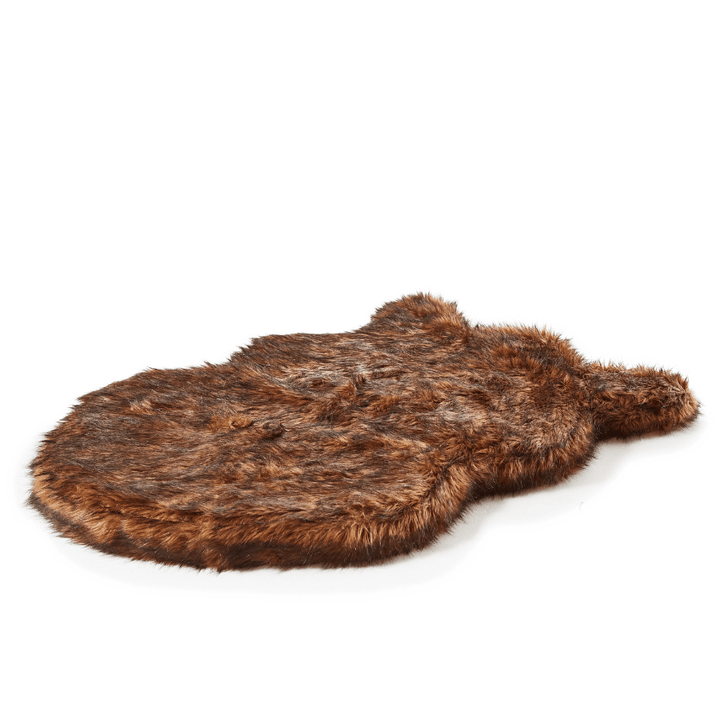 PupRug by Paw.com® Faux Fur Orthopedic Dog Bed - Curve Brown - - Dog Beds by Paw.com