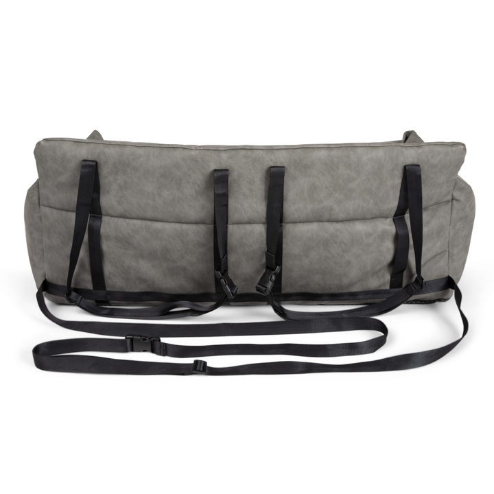 PupProtector™ Faux Leather Memory Foam Dog Car Bed - Slate Gray - - Travel by Paw.com