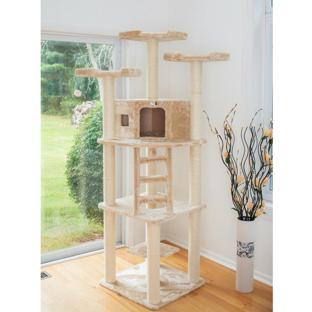 Armarkat 80" Multi-Function Real Wood Cat Tower with Spacious Condo - - Cat Tree by Armarkat