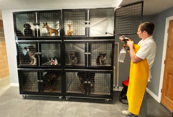 K9 Kennel Store Quick N Clean Galvanized Cage Banks - 6 or 12 Units - Cage Banks by K9 Kennel Store