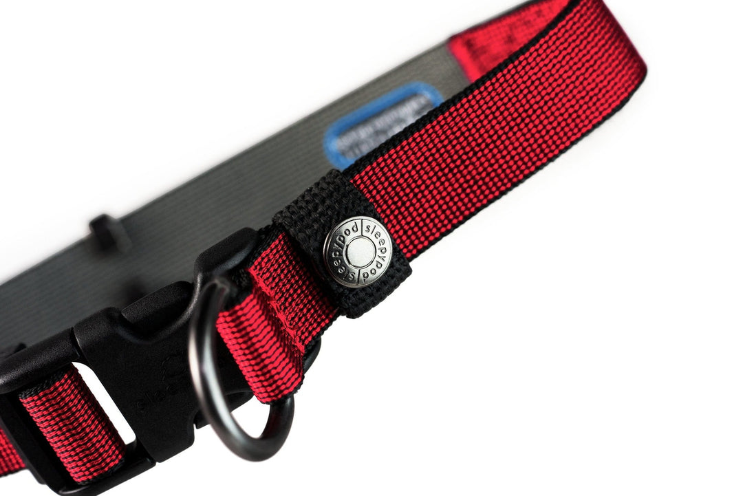 Sleepypod Locking Martingale Collar - Cranberry Red Chromaweave - Collar by Sleepypod