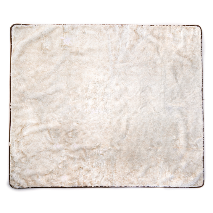 PupProtector™ Short Fur Waterproof Throw Blanket - White with Brown Accents - - Dog Blanket by Paw.com