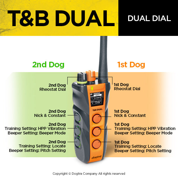 Dogtra T&B Dual 2-Dog E-Collar - - by Dogtra