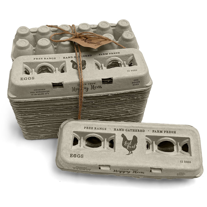 Henlay Laid Local Egg Cartons- Adorable Printed Vintage Design- 25, 90, or 250 - - Egg Cartons by My Pet Chicken