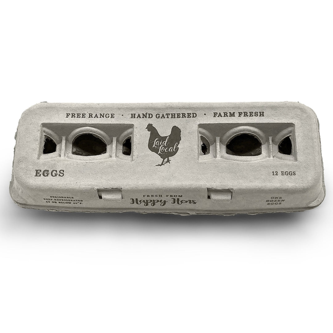 Henlay Laid Local Egg Cartons- Adorable Printed Vintage Design- 25, 90, or 250 - - Egg Cartons by My Pet Chicken