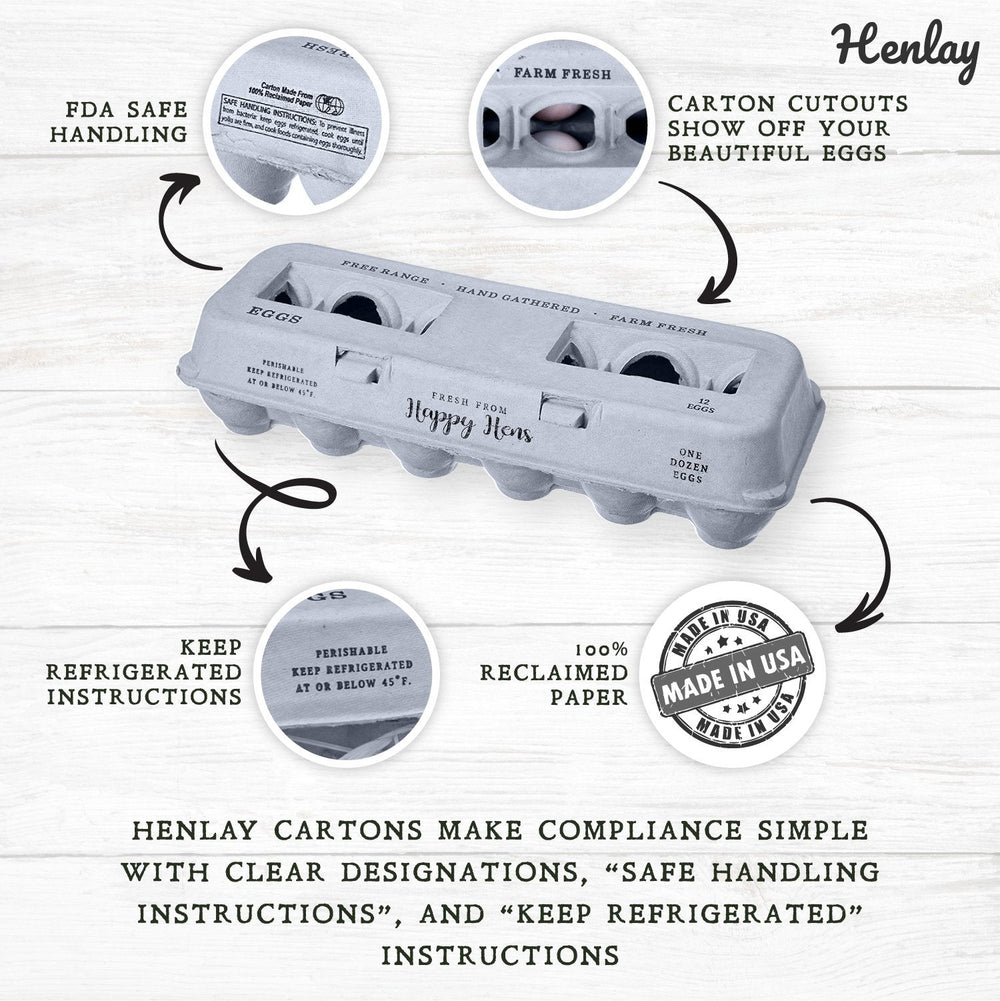 Henlay Blank Stamping Egg Cartons - 25, 90, or 250 - - Egg Cartons by My Pet Chicken