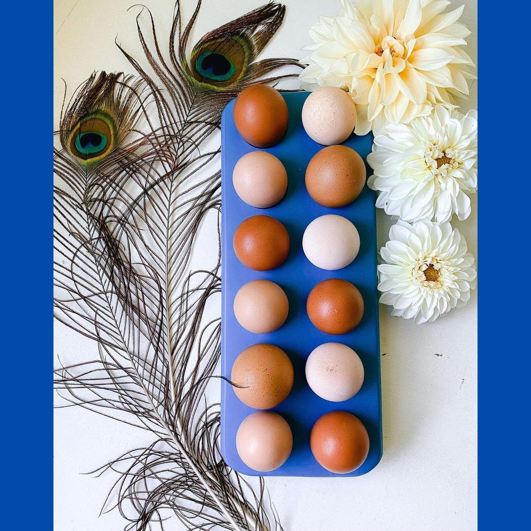 Henlay Decorative Egg Storage Tray: Wooden Egg Holder for Refrigerator, Kitchen Counter, Serving, or Display - - Home Decor by My Pet Chicken
