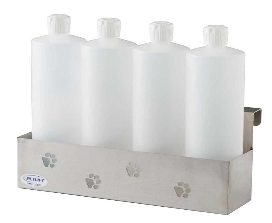 Petlift Stainless Steel Bottle Holder for Grooming Tubs - Four Bottle Holder - Tub Accessories by Petlift