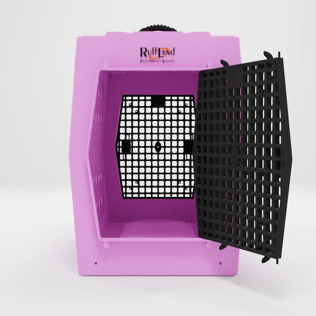 RuffLand X-Large Kennel - Light Pink Double Door (Front Back) - by Ruff Land Performance Kennels