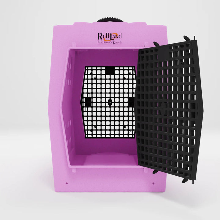 RuffLand X-Large Kennel - Light Pink Double Door (Front Back) - by Ruff Land Performance Kennels