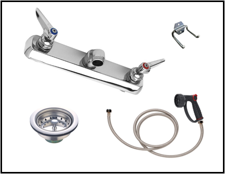 Petlift Tub Plumbing Complete Set-up 8″ Center - - Tub Faucet by Petlift